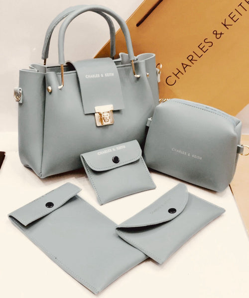 Charles And Kieth 5 Pcs Set Ladies Hand Bag