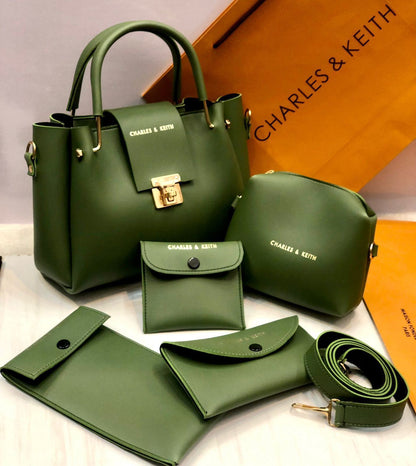 Charles And Kieth 5 Pcs Set Ladies Hand Bag