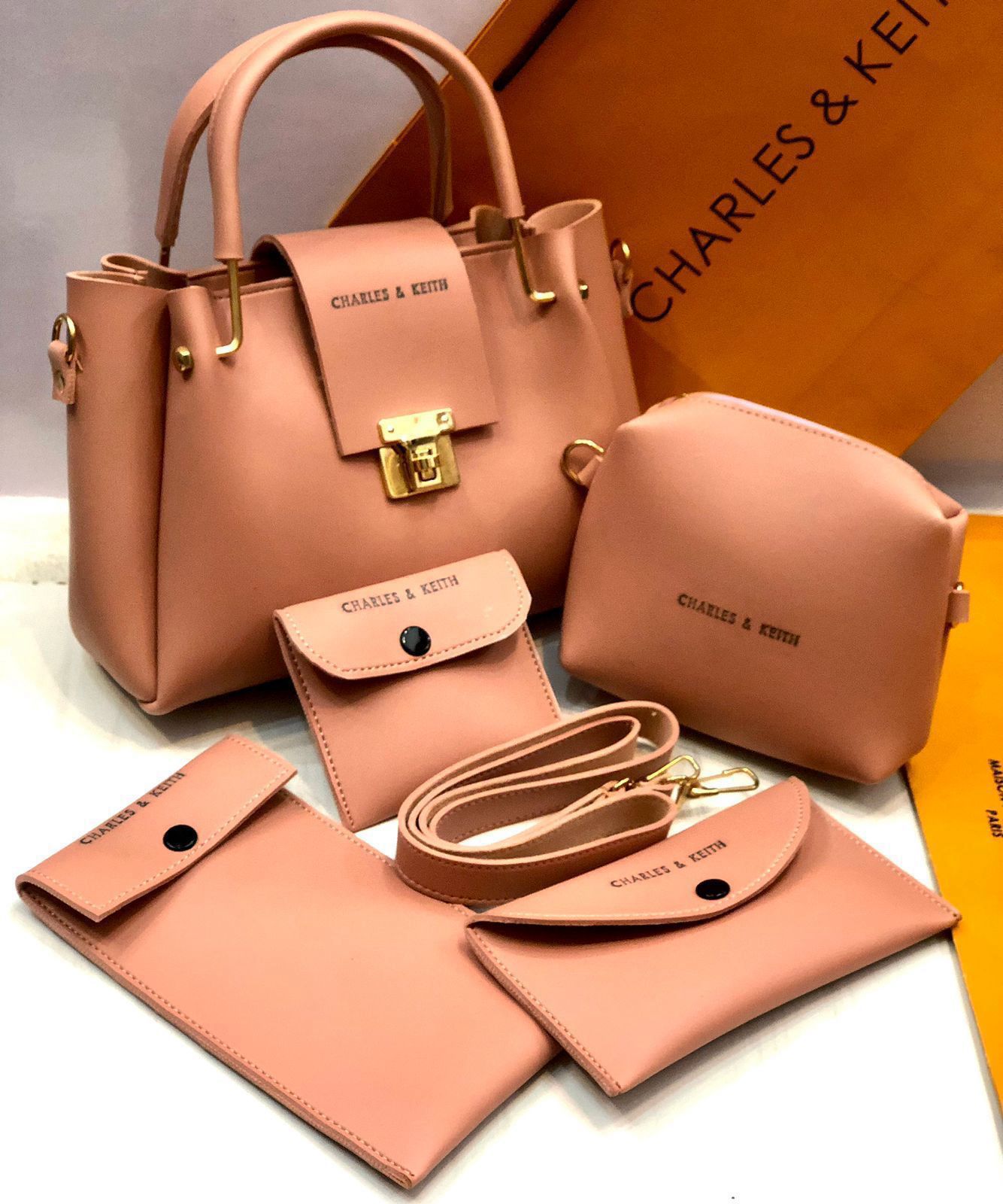 Charles And Kieth 5 Pcs Set Ladies Hand Bag