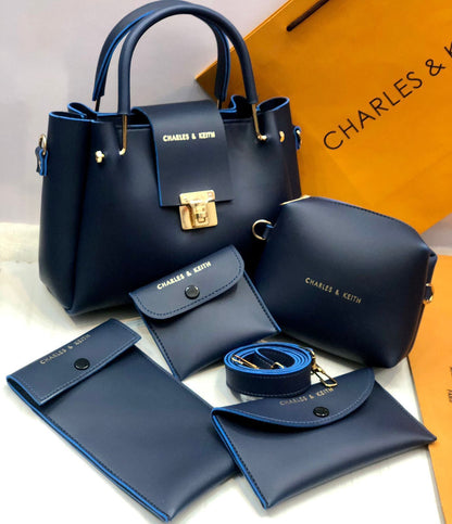 Charles And Kieth 5 Pcs Set Ladies Hand Bag